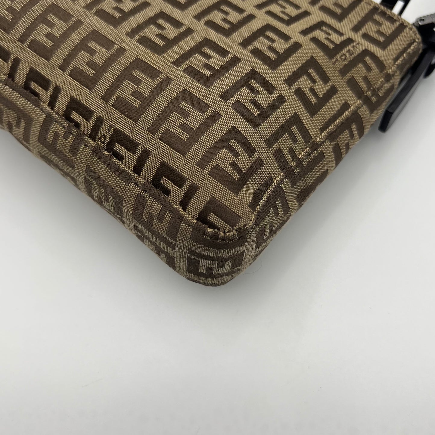 Fendi Brown Zucchino Canvas Pochette