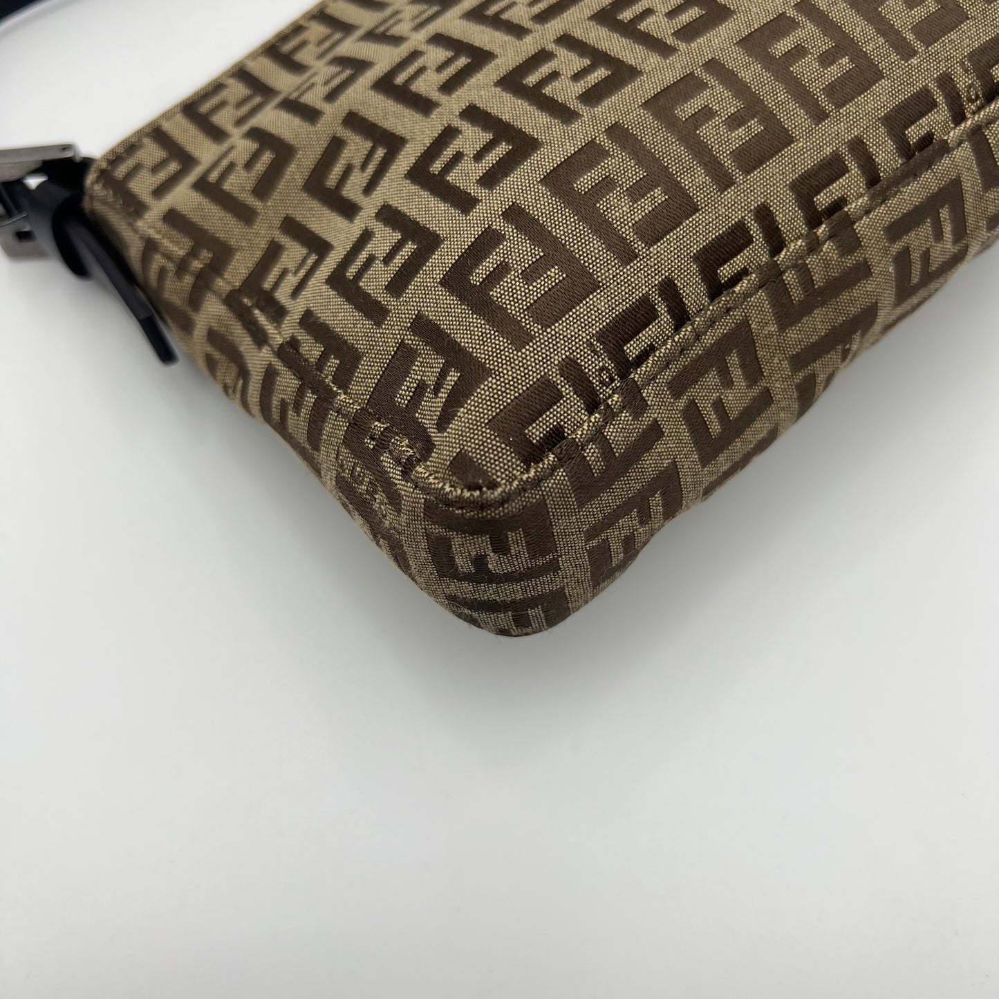 Fendi Brown Zucchino Canvas Pochette