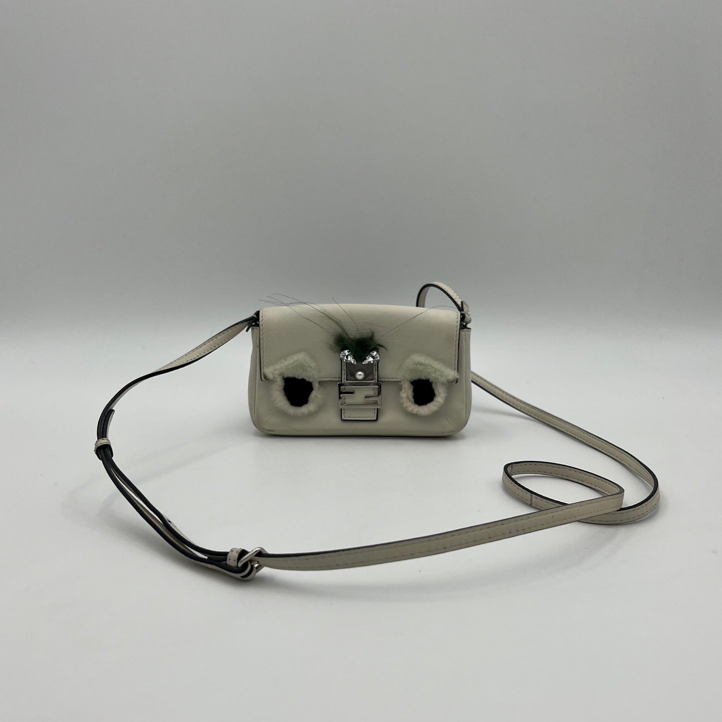 Fendi White Monster Micro Two Way Bag