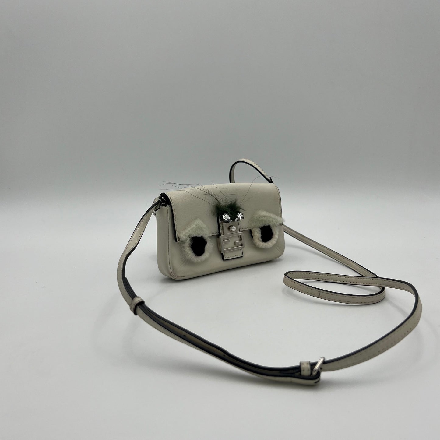 Fendi White Monster Micro Two Way Bag