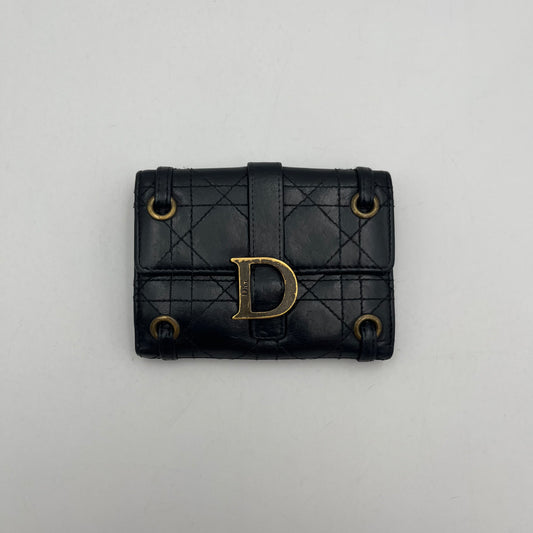 Christian Dior Black Quilted Leather Medium Wallet