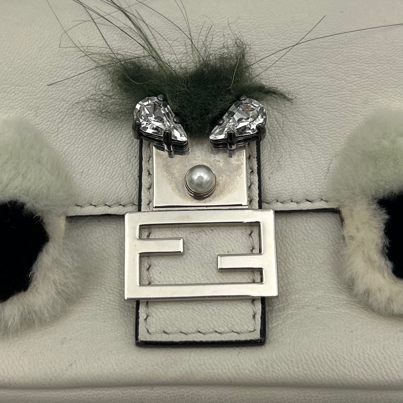 Fendi White Monster Micro Two Way Bag