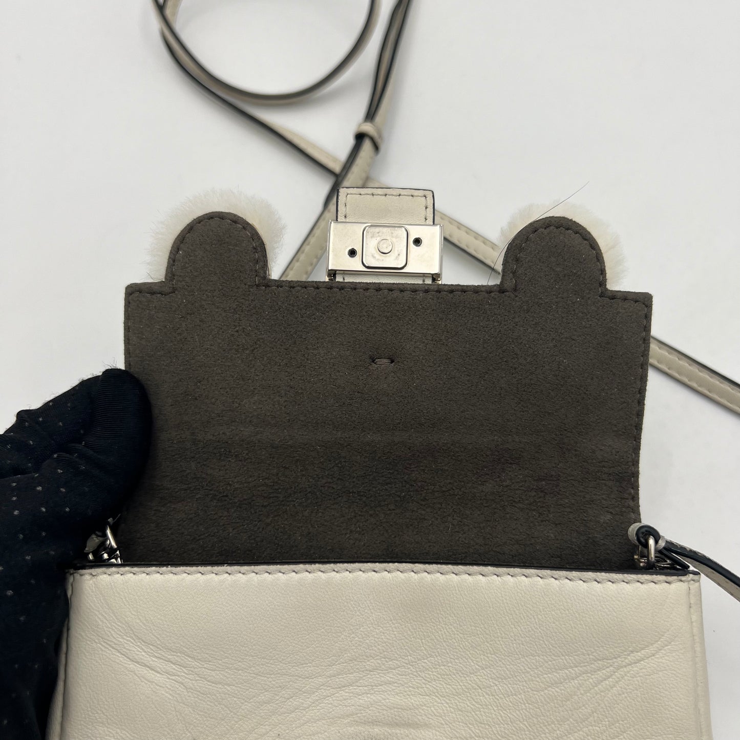 Fendi White Monster Micro Two Way Bag