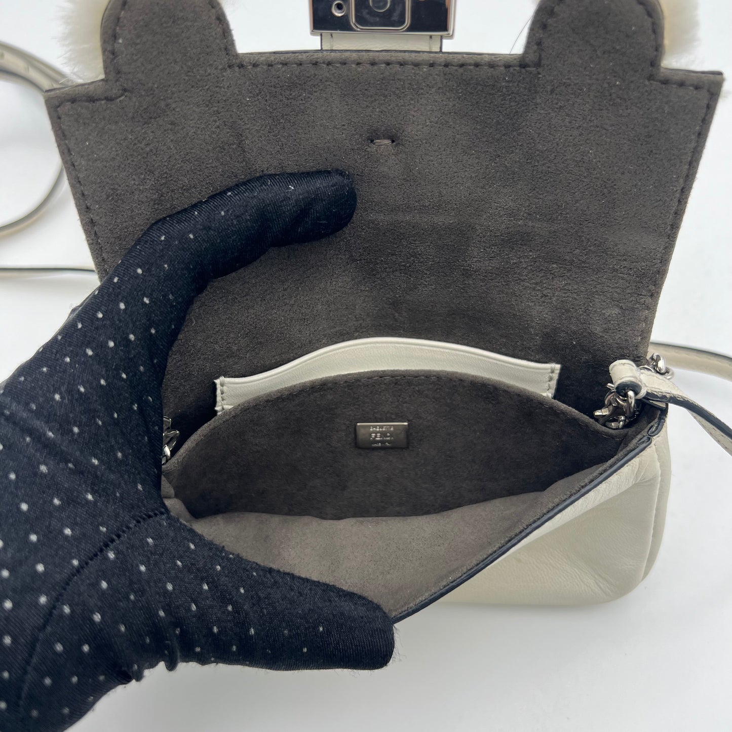 Fendi White Monster Micro Two Way Bag