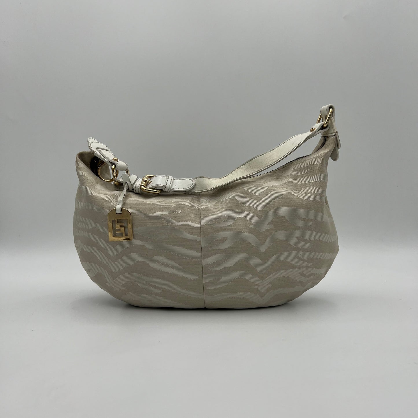 Fendi White Zebra Print Hobo Bag