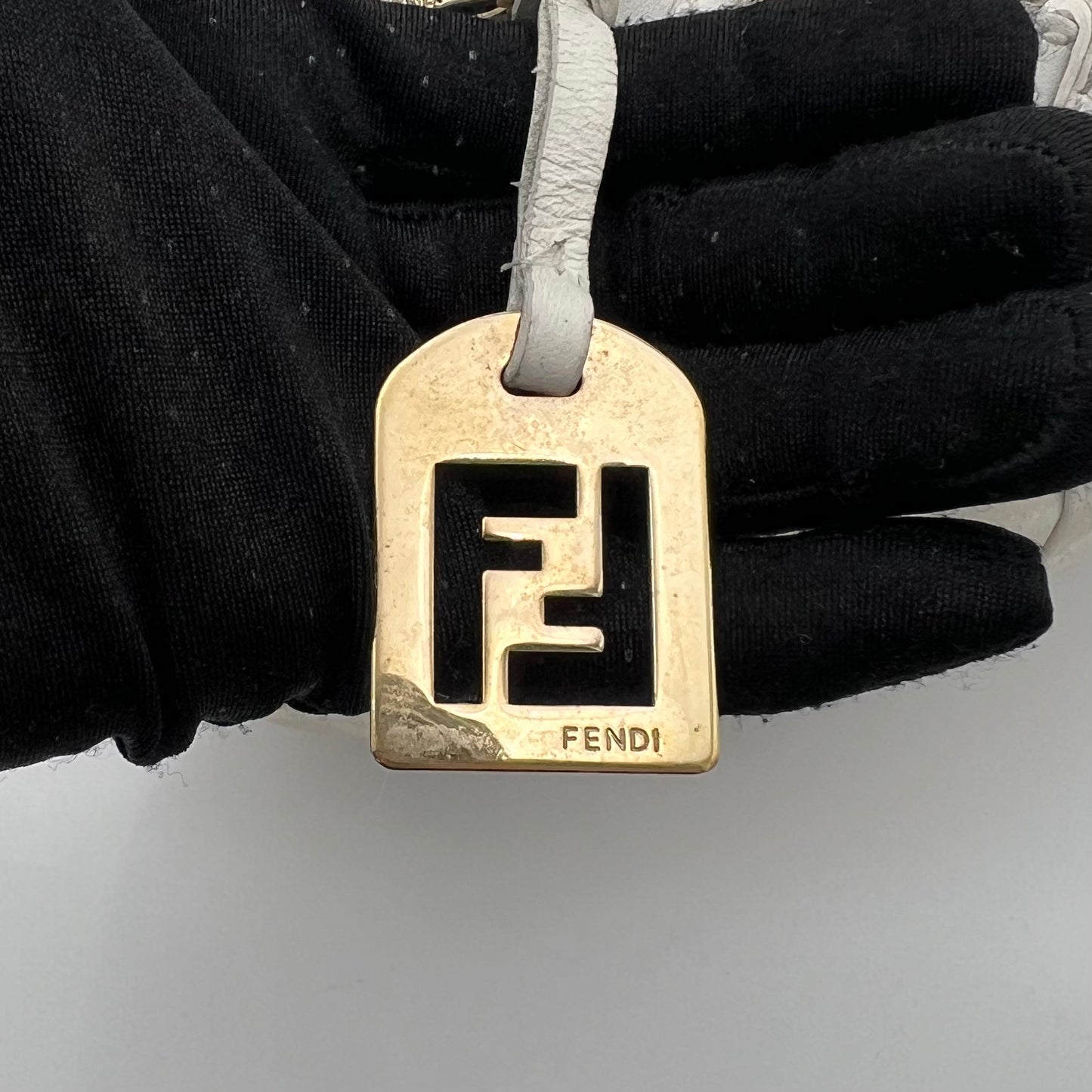 Fendi White Zebra Print Hobo Bag