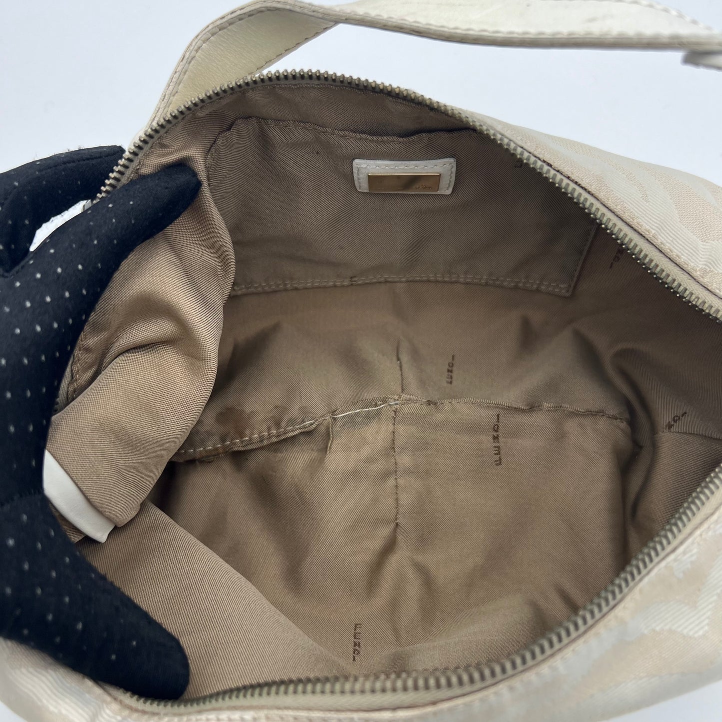 Fendi White Zebra Print Hobo Bag