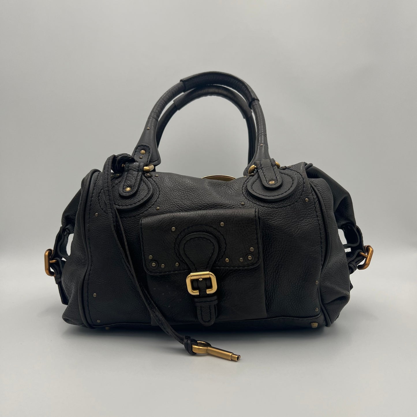 Chloe Gray Leather Paddington Handbag