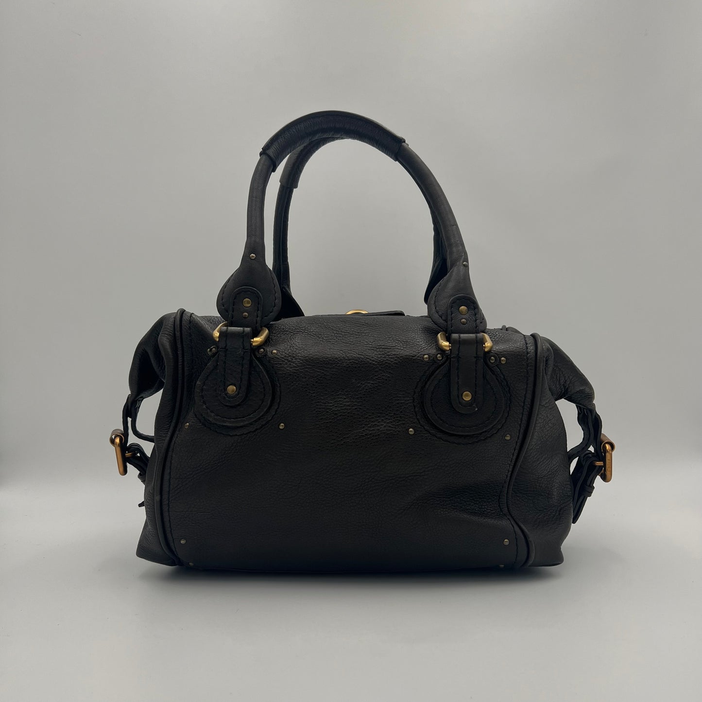 Chloe Gray Leather Paddington Handbag