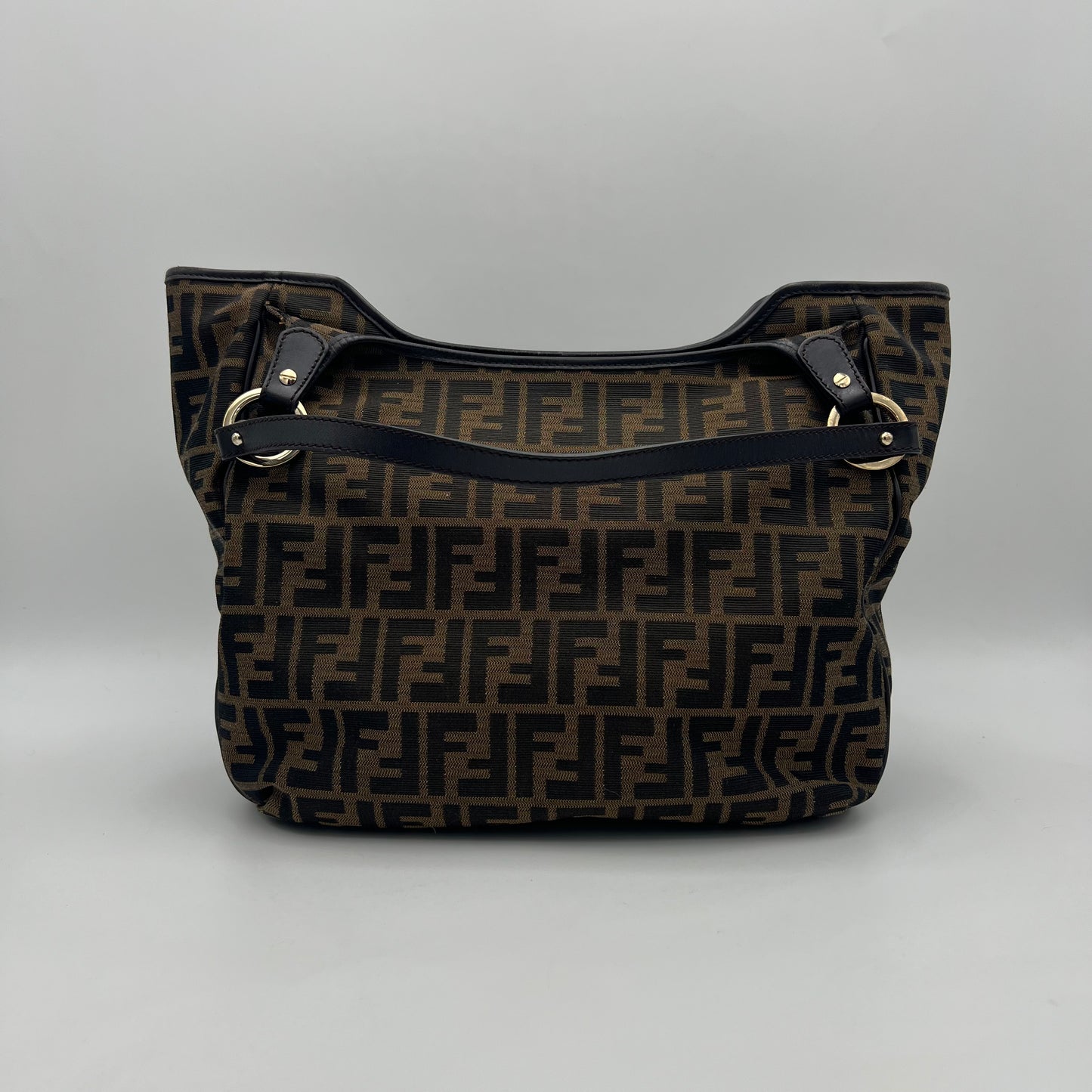 Fendi Tobacco Zucca Chef Hobo Shopper Tote