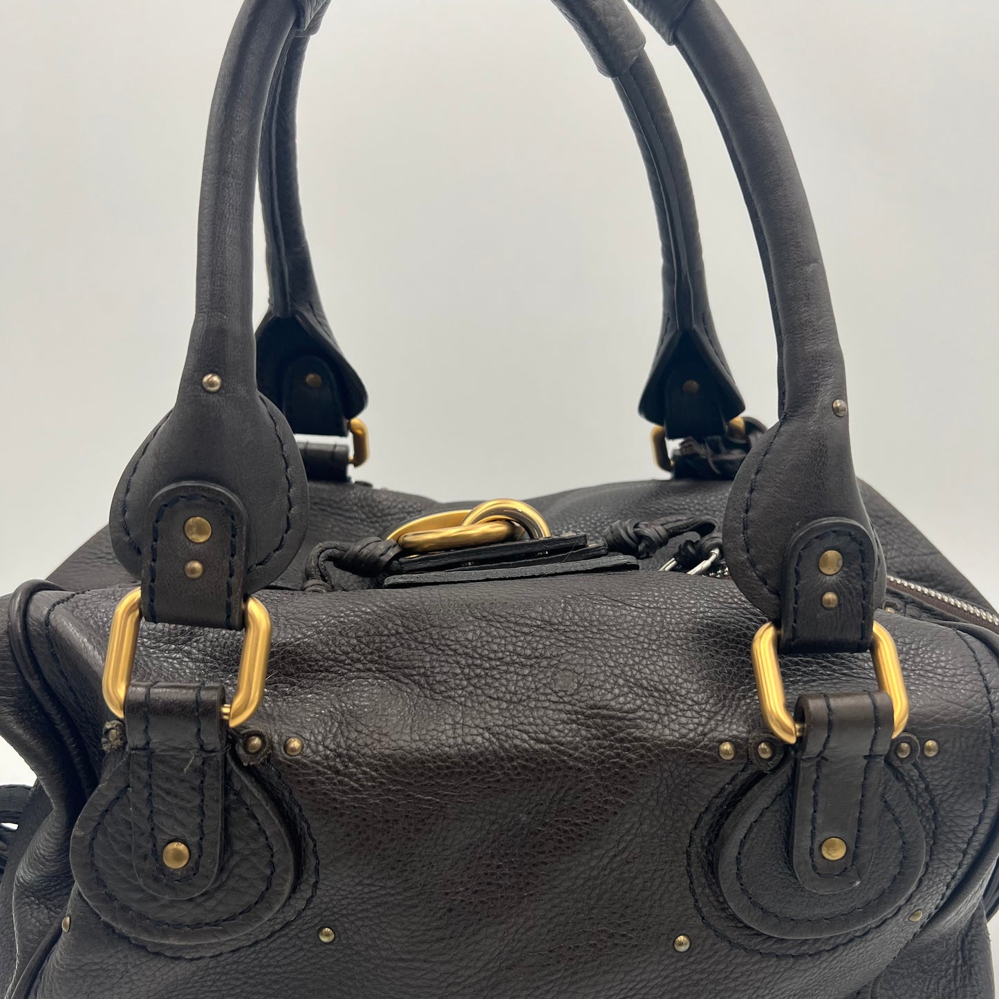 Chloe Gray Leather Paddington Handbag