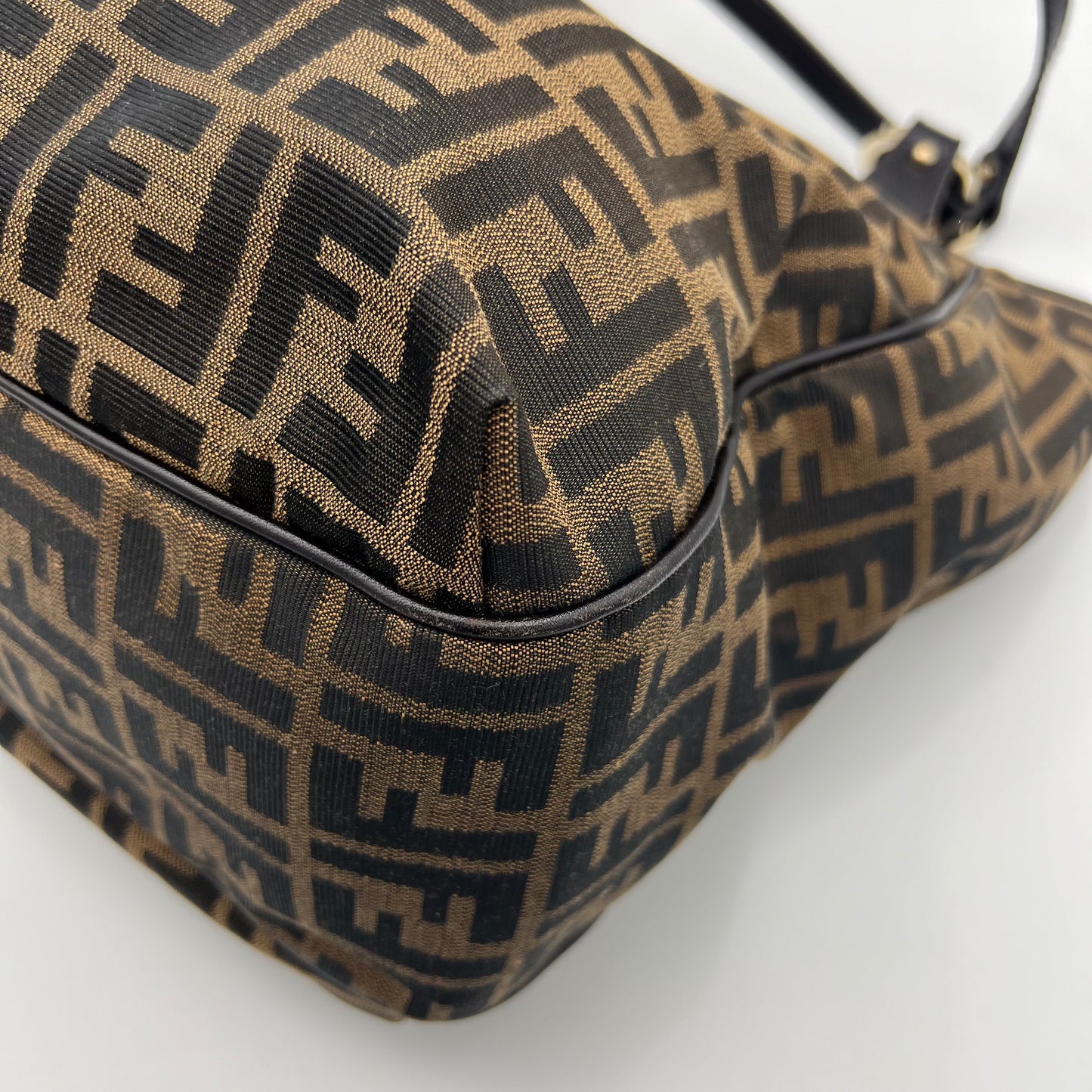 Fendi Tobacco Zucca Chef Hobo Shopper Tote