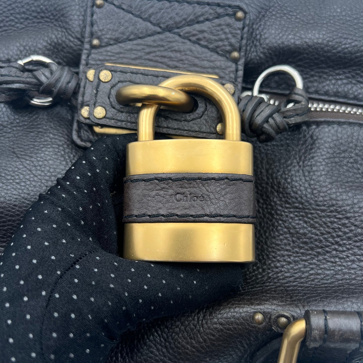 Chloe Gray Leather Paddington Handbag