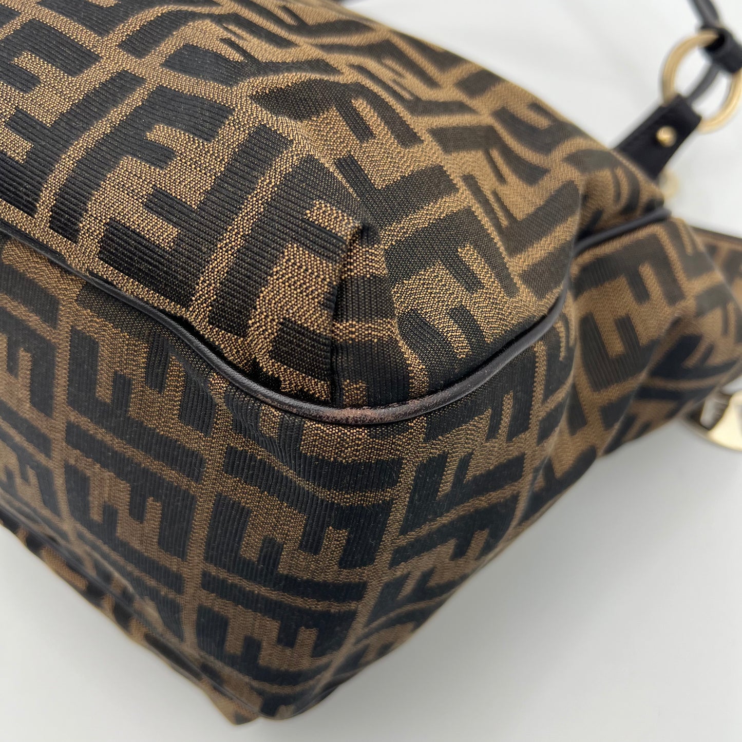 Fendi Tobacco Zucca Chef Hobo Shopper Tote