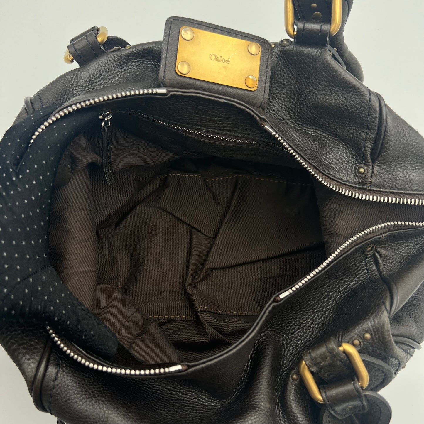 Chloe Gray Leather Paddington Handbag