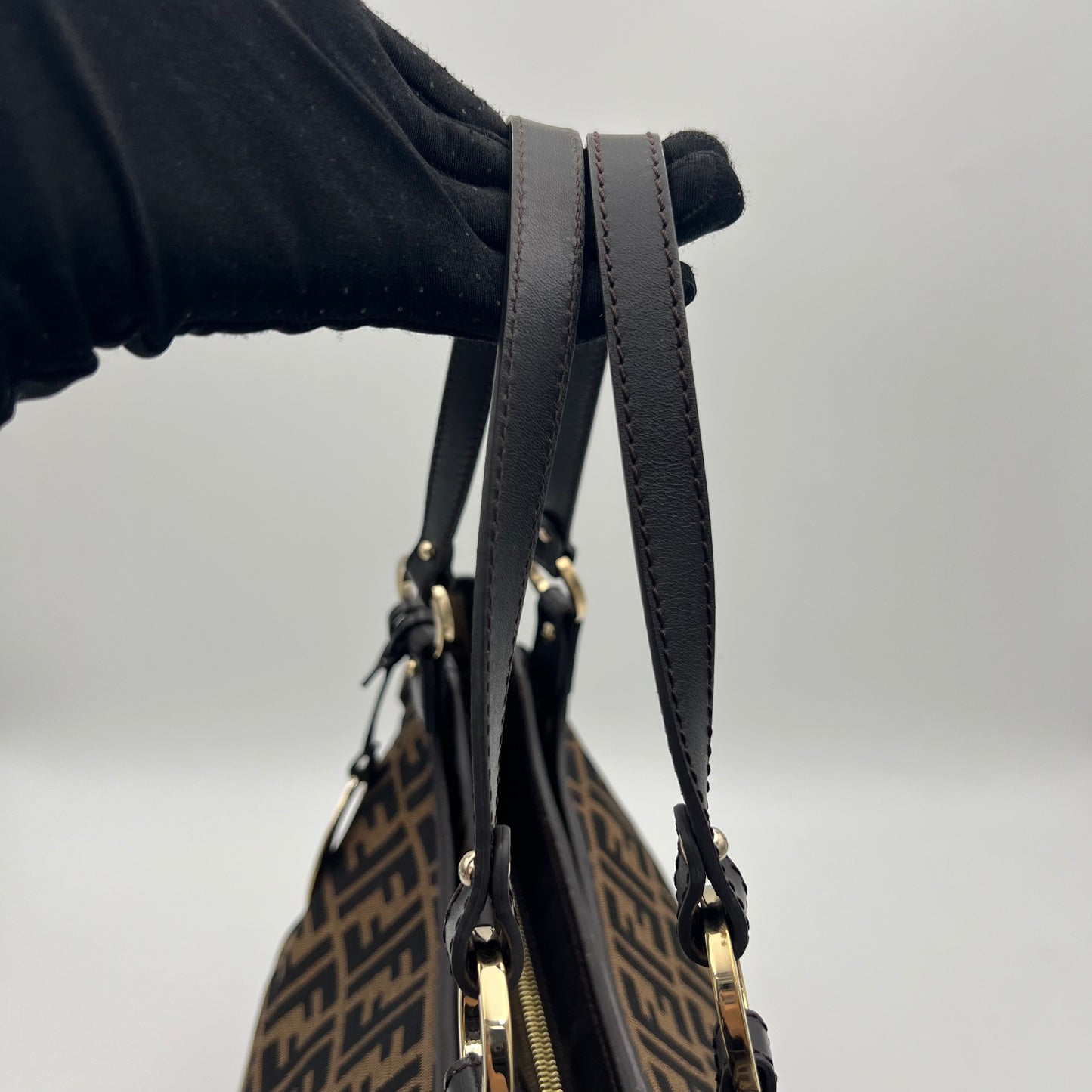 Fendi Tobacco Zucca Chef Hobo Shopper Tote