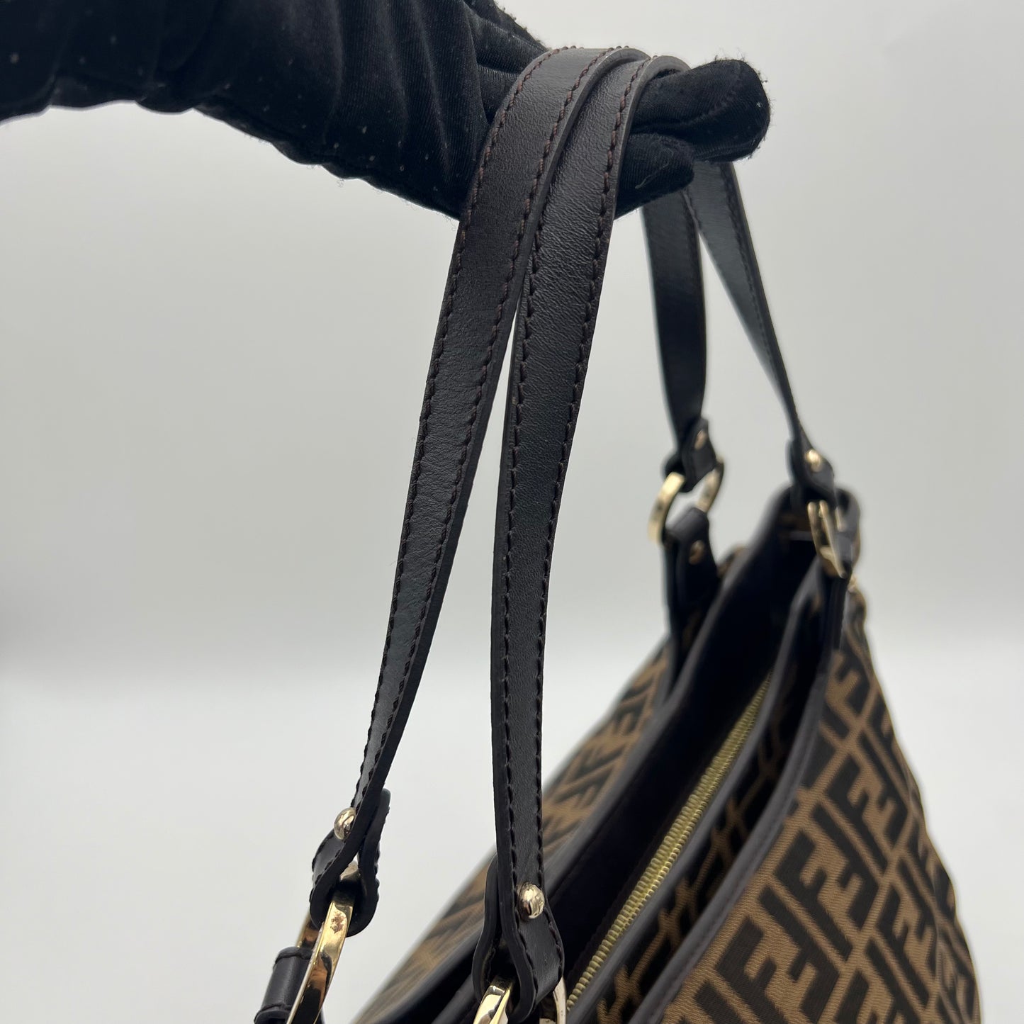 Fendi Tobacco Zucca Chef Hobo Shopper Tote