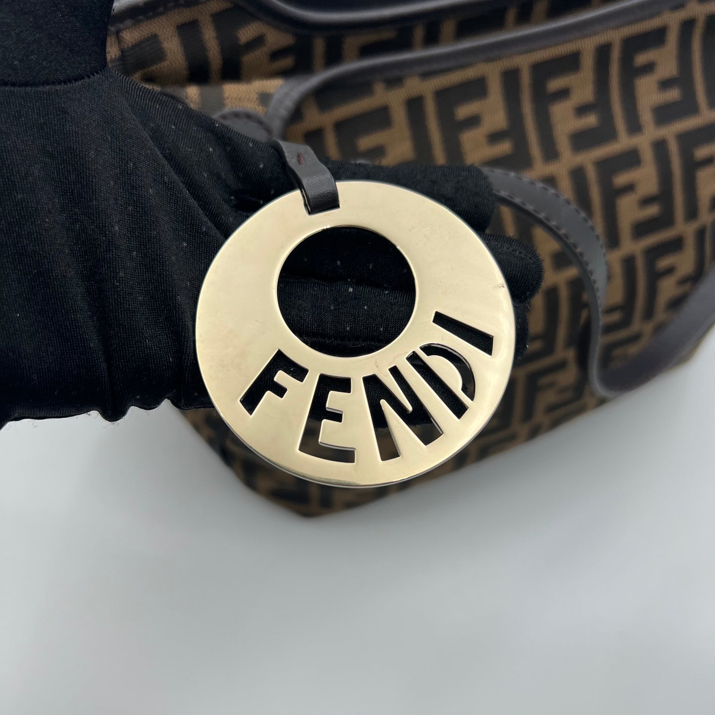 Fendi Tobacco Zucca Chef Hobo Shopper Tote