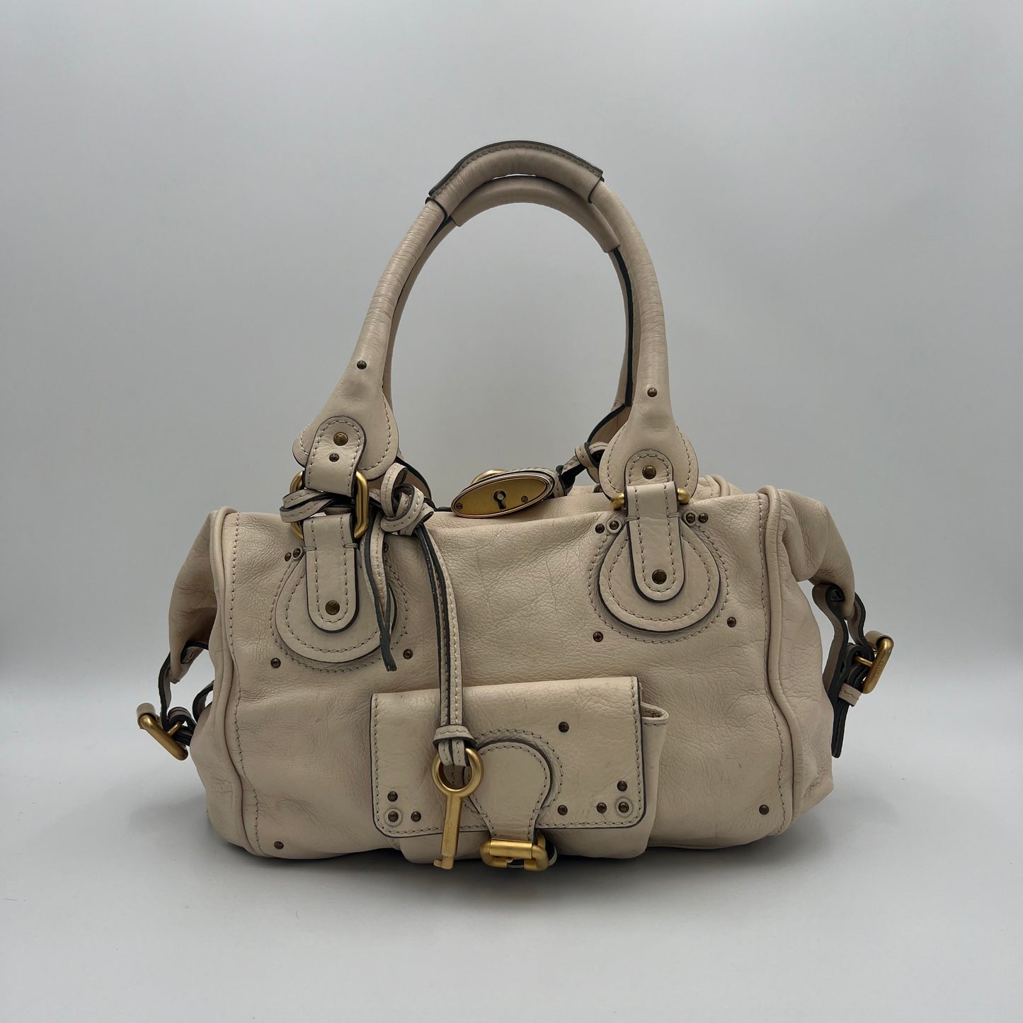Chloe Ivory Leather Paddington Handbag