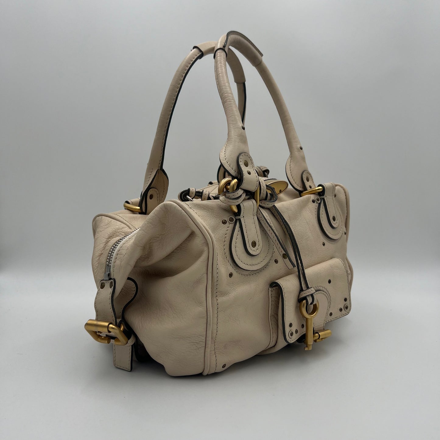 Chloe Ivory Leather Paddington Handbag