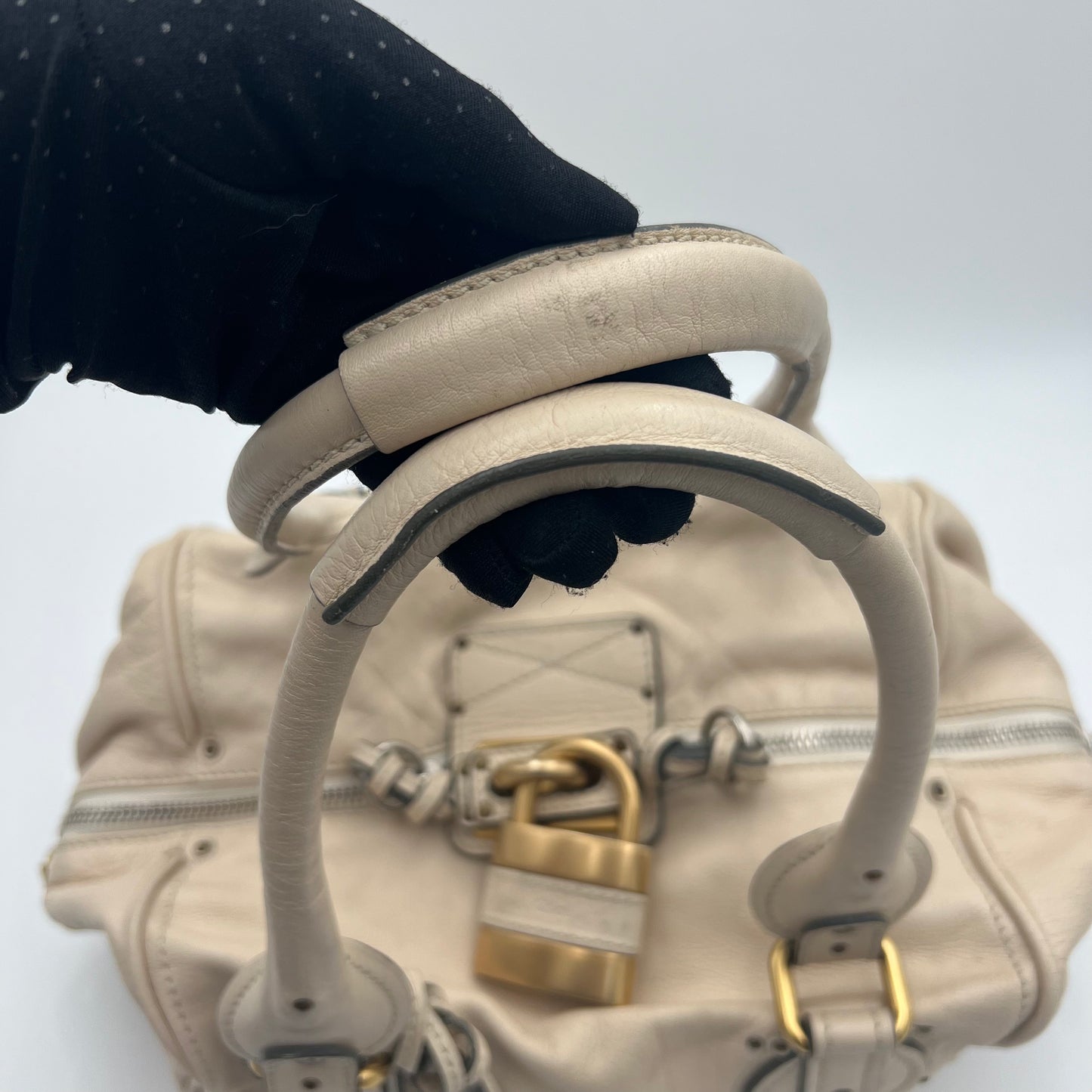 Chloe Ivory Leather Paddington Handbag
