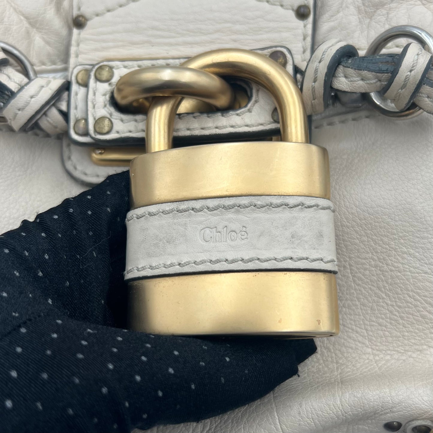 Chloe Ivory Leather Paddington Handbag