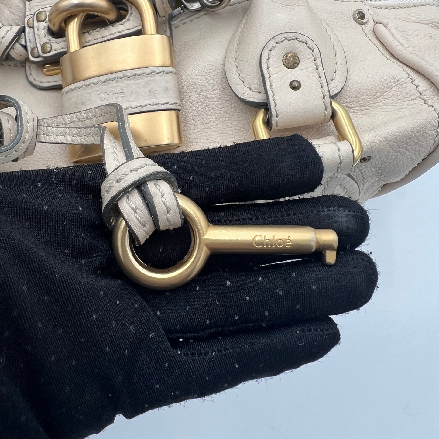 Chloe Ivory Leather Paddington Handbag