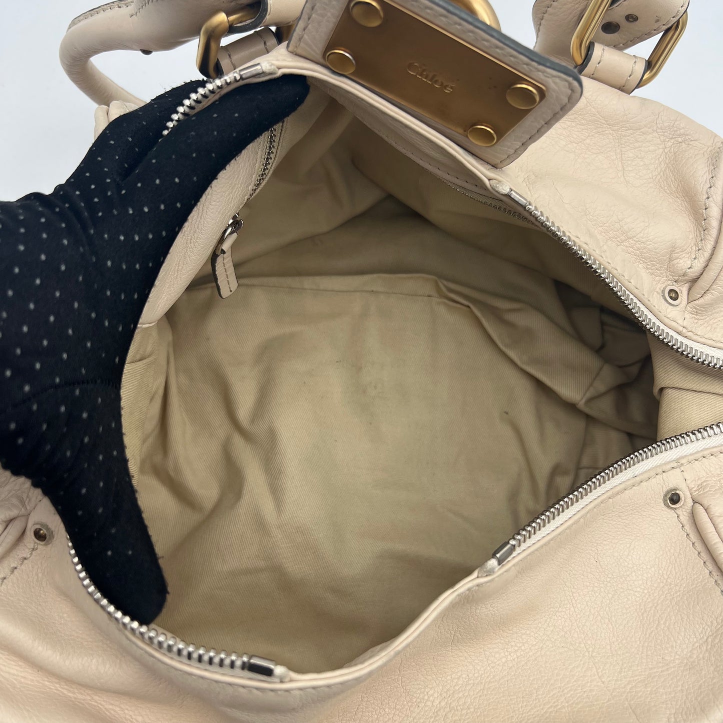 Chloe Ivory Leather Paddington Handbag