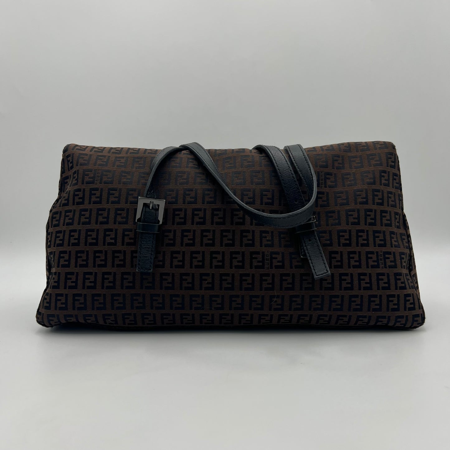 Fendi Dark Brown Zucchino Large Mamma Satchel