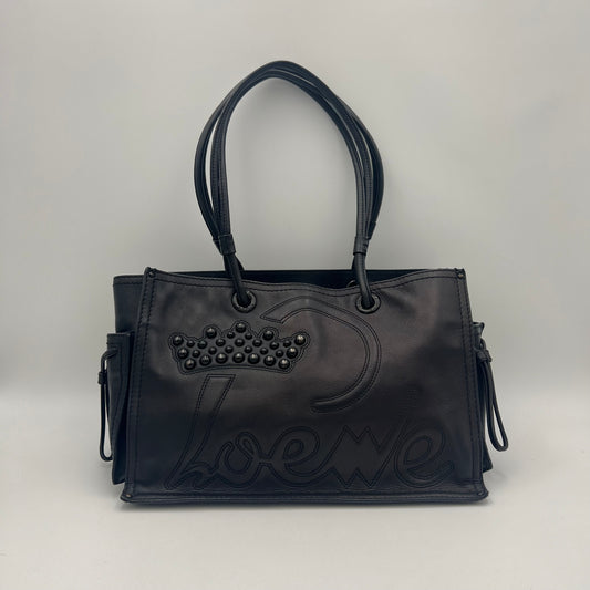 Loewe Black Leather Shopper Tote