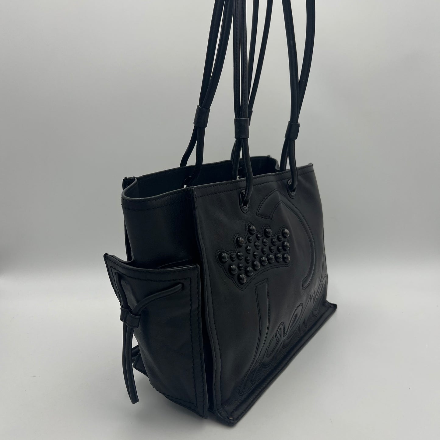 Loewe Black Leather Shopper Tote