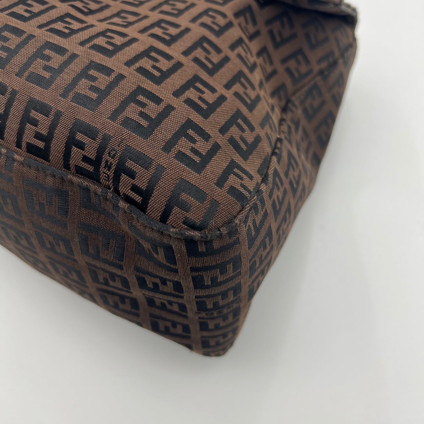 Fendi Dark Brown Zucchino Large Mamma Satchel