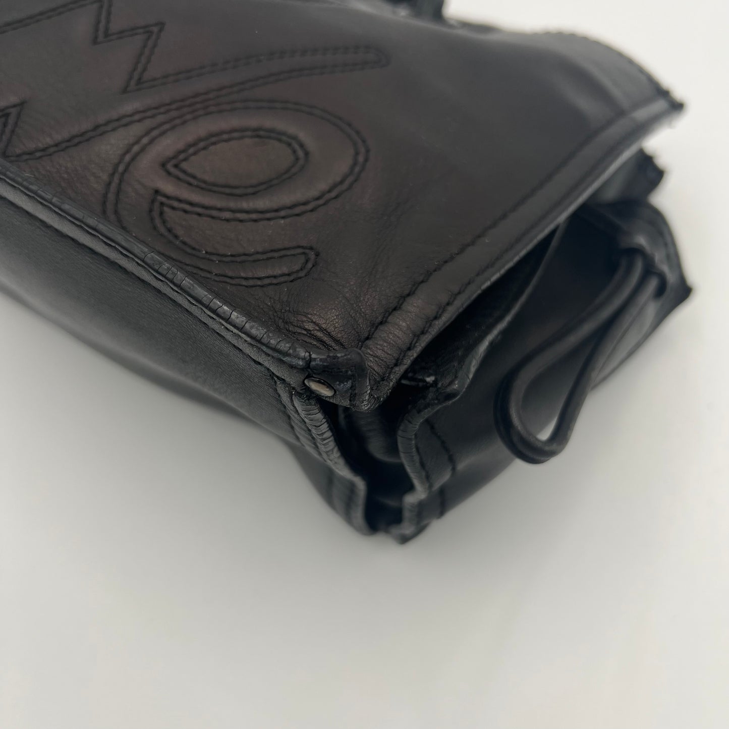 Loewe Black Leather Shopper Tote