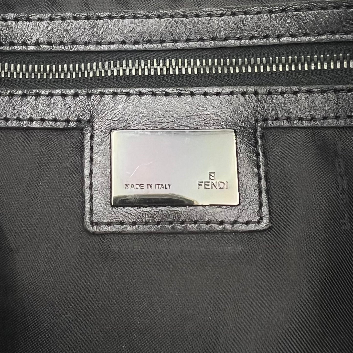 Fendi Dark Brown Zucchino Large Mamma Satchel
