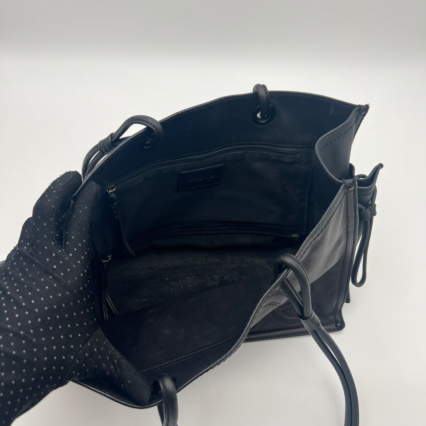 Loewe Black Leather Shopper Tote
