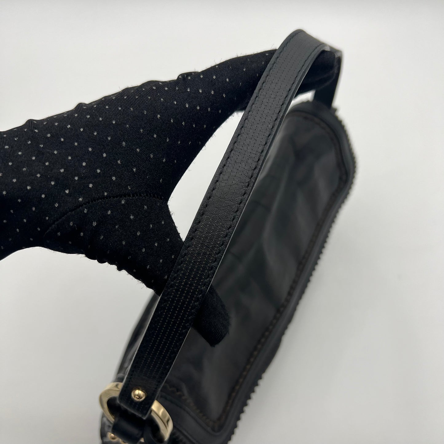 Fendi Black Zucca Perforated Leather Chef Flap Shoulder Bag