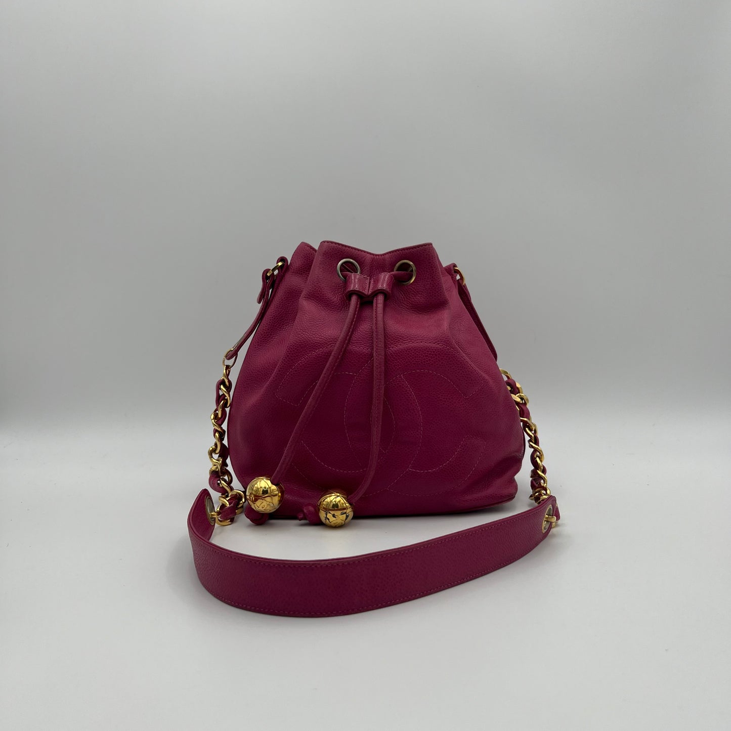 Chanel Pink Caviar Timeless CC Bucket Bag
