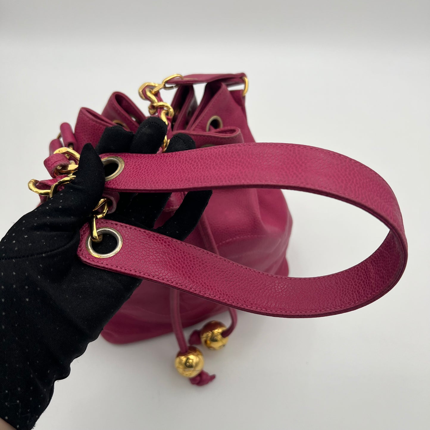 Chanel Pink Caviar Timeless CC Bucket Bag