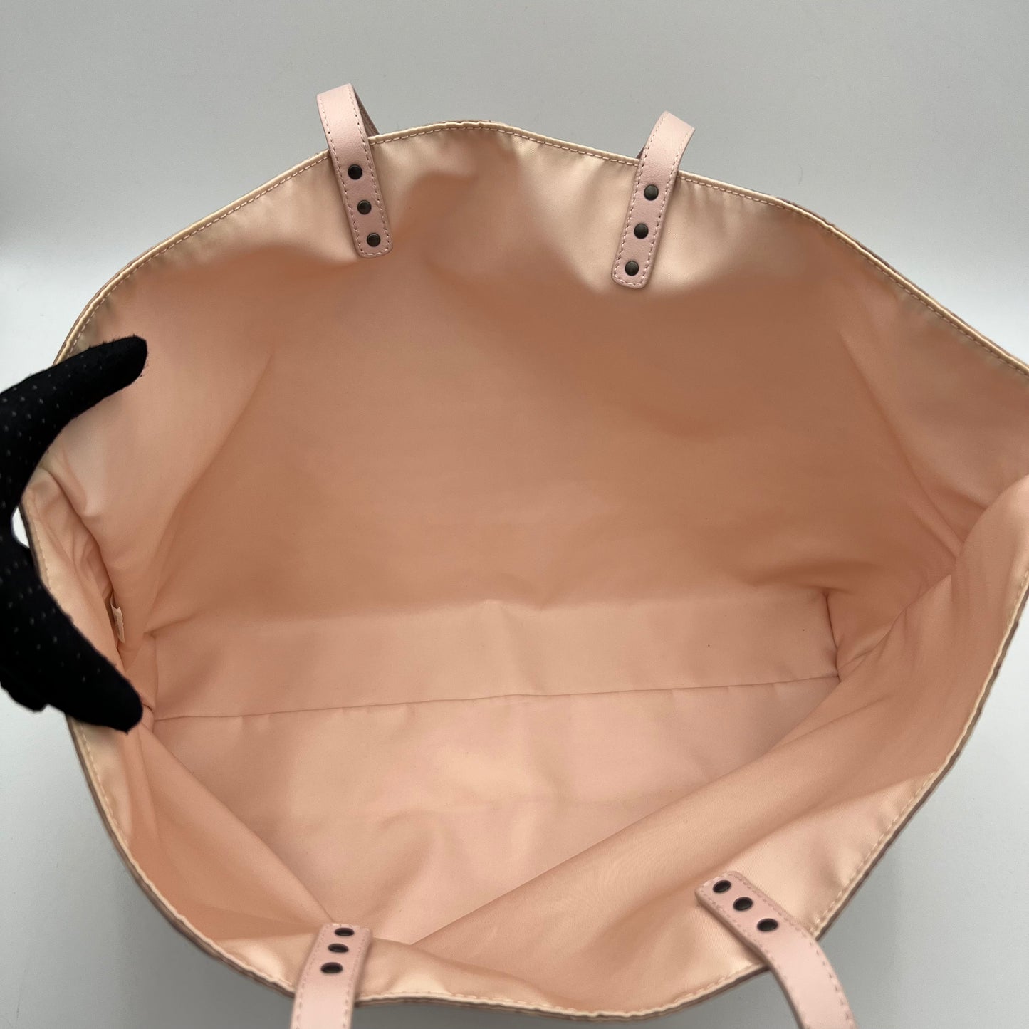 Bottega Veneta Light Pink Intrecciolusion Nylon and Leather Tote