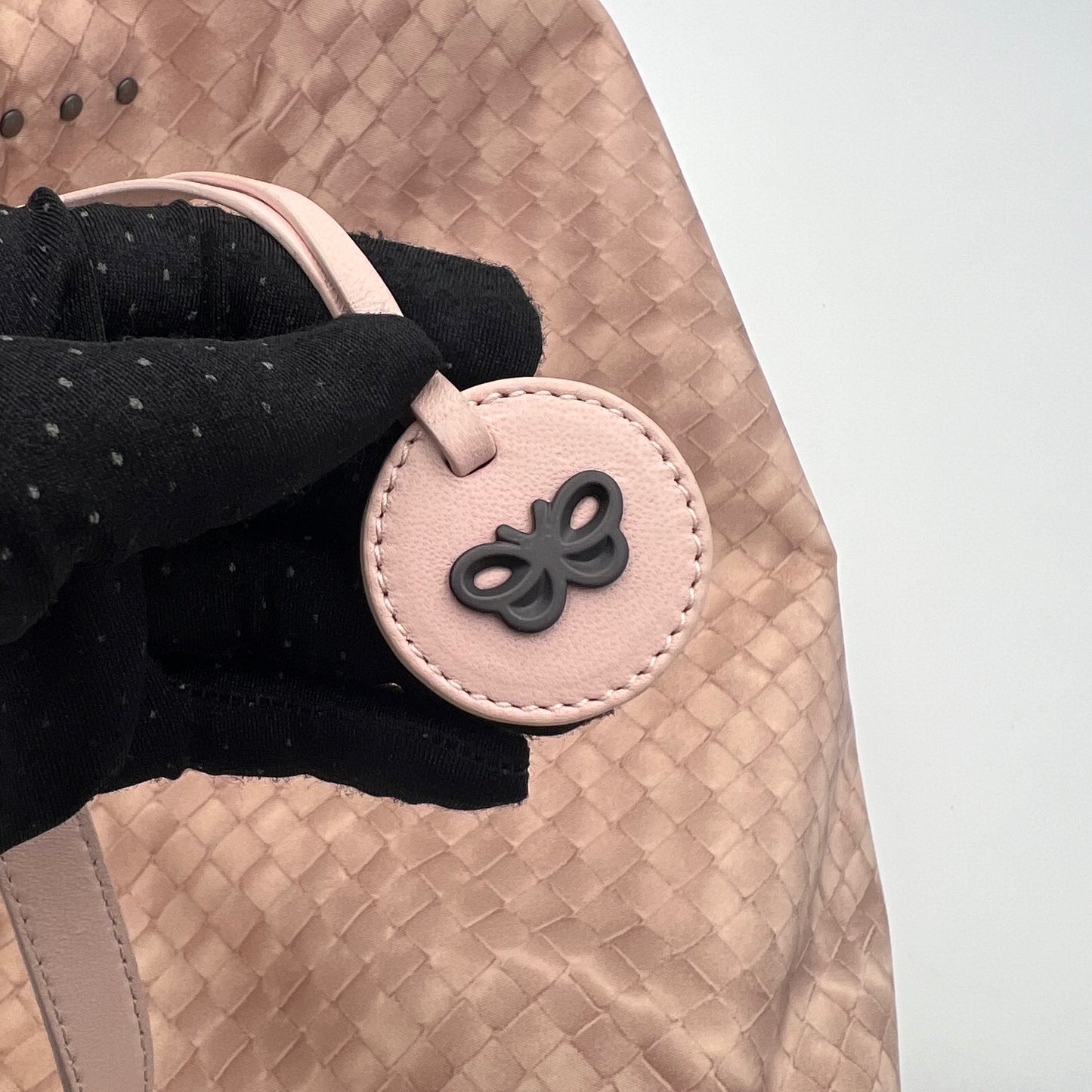 Bottega Veneta Light Pink Intrecciolusion Nylon and Leather Tote
