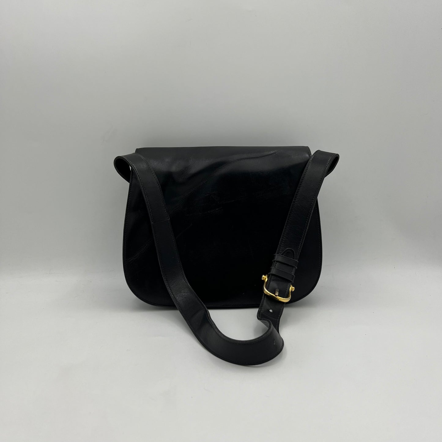 Celine Paris Vintage Triomphe Black Box Shoulder Bag / Sling