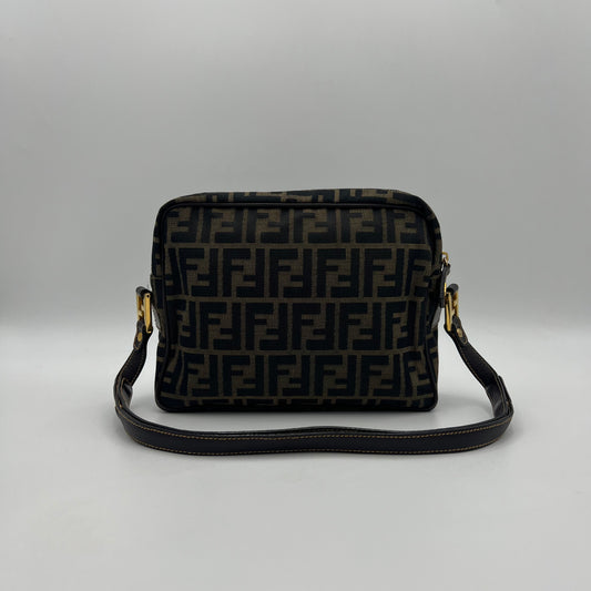 Fendi Tobacco Zucca Canvas and Leather FF Convertible Shoulder Bag