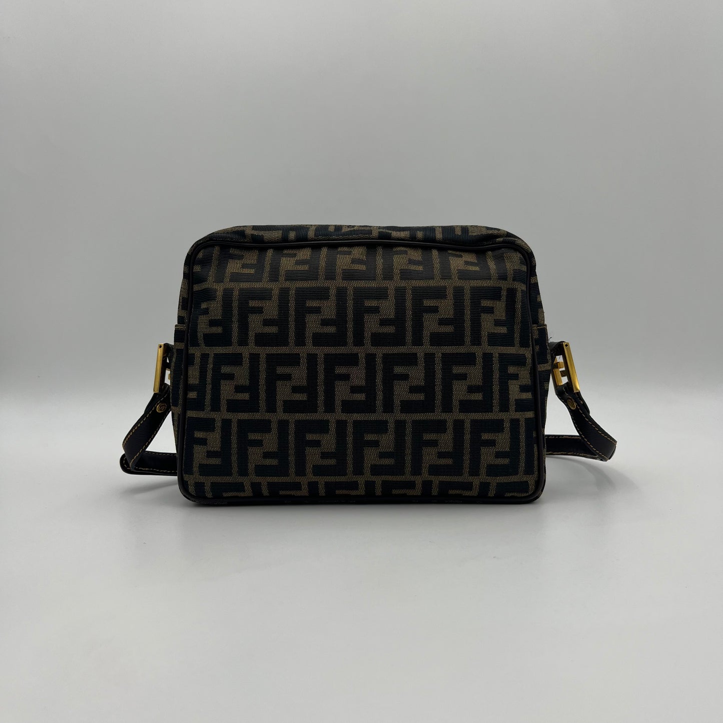 Fendi Tobacco Zucca Canvas and Leather FF Convertible Shoulder Bag