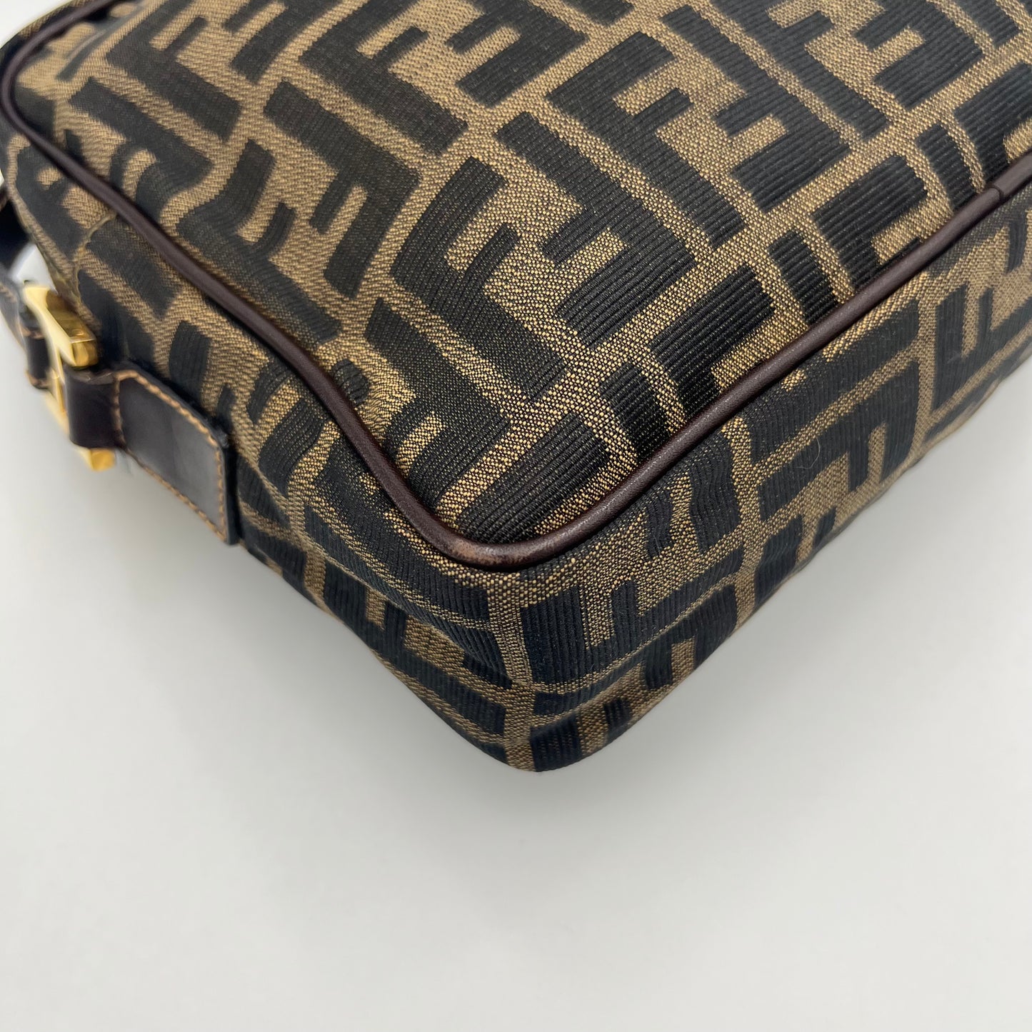 Fendi Tobacco Zucca Canvas and Leather FF Convertible Shoulder Bag