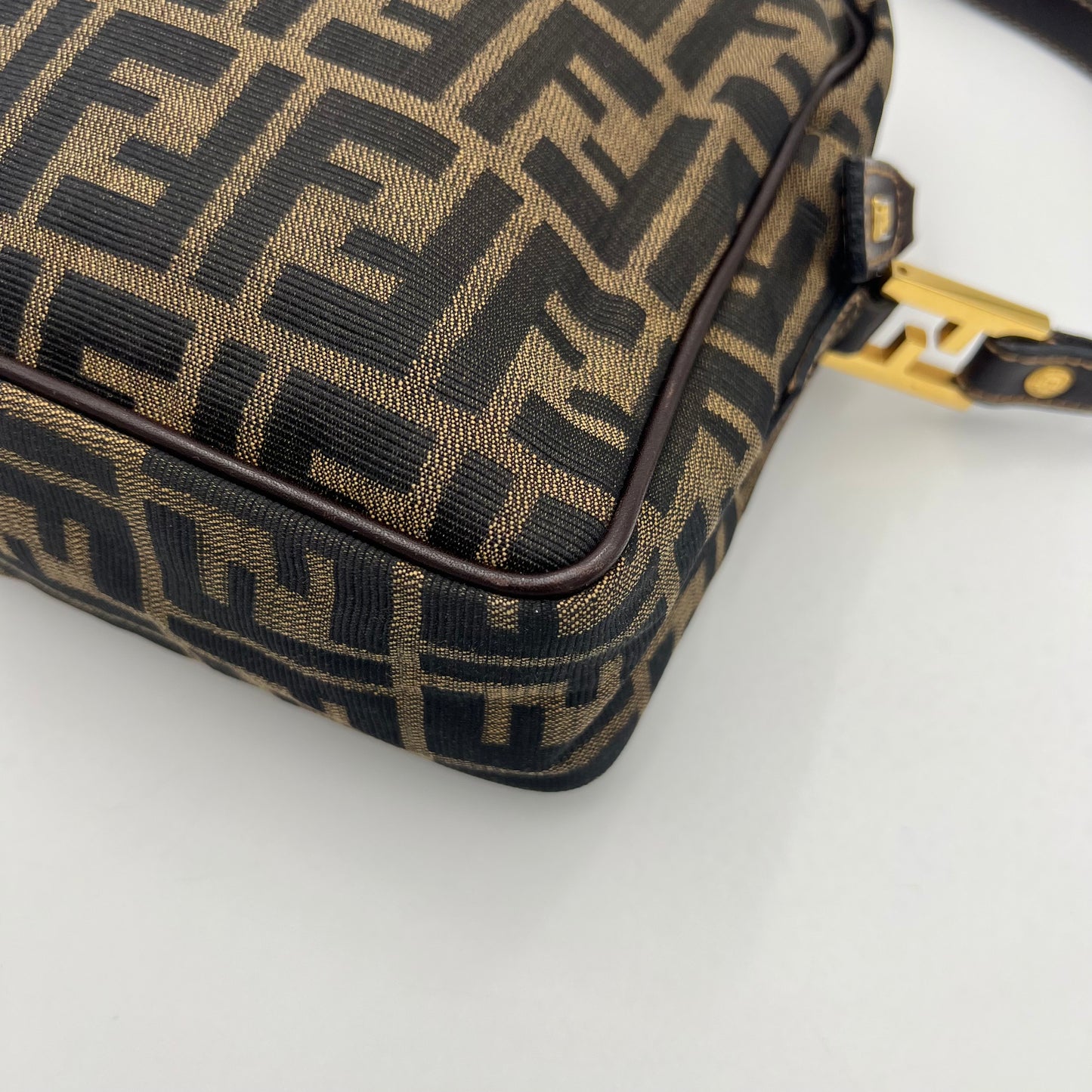 Fendi Tobacco Zucca Canvas and Leather FF Convertible Shoulder Bag