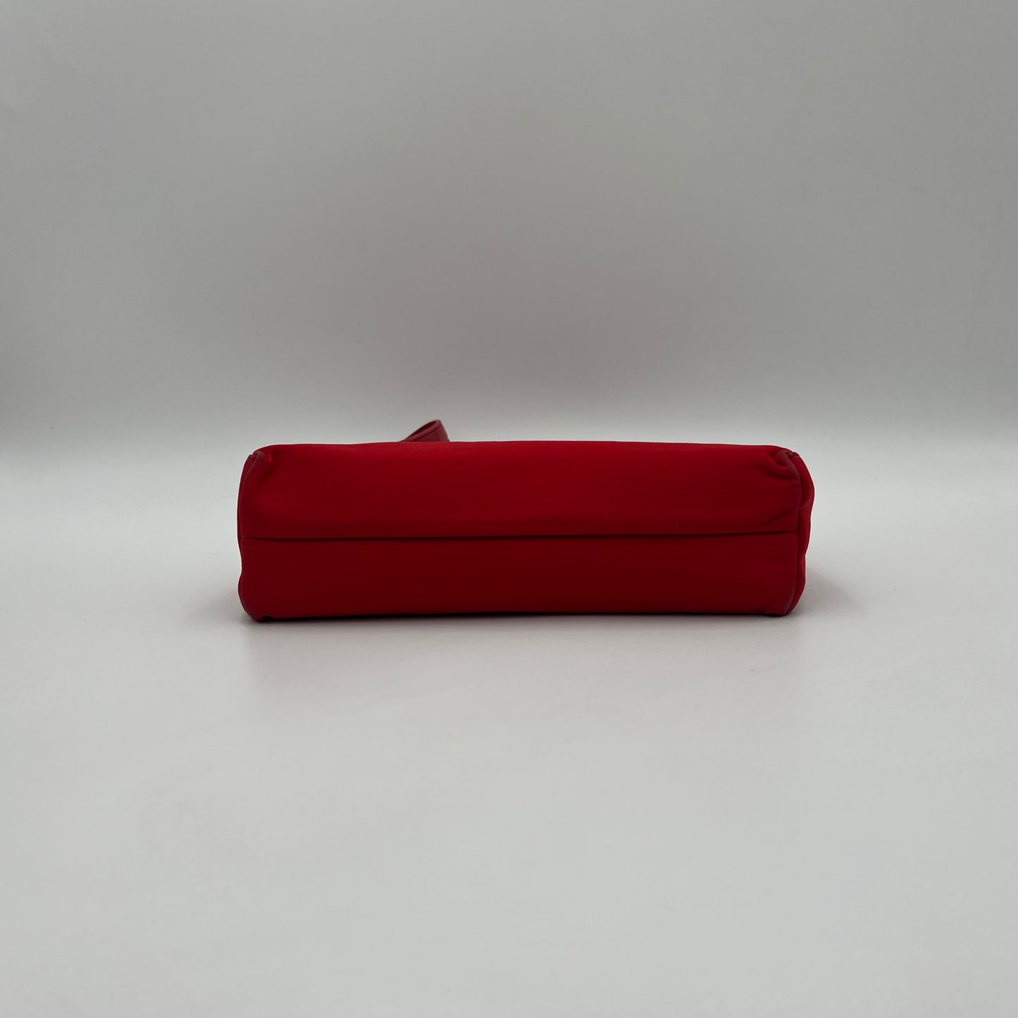 Fendi Red Nylon and Leather Hobo Baguette