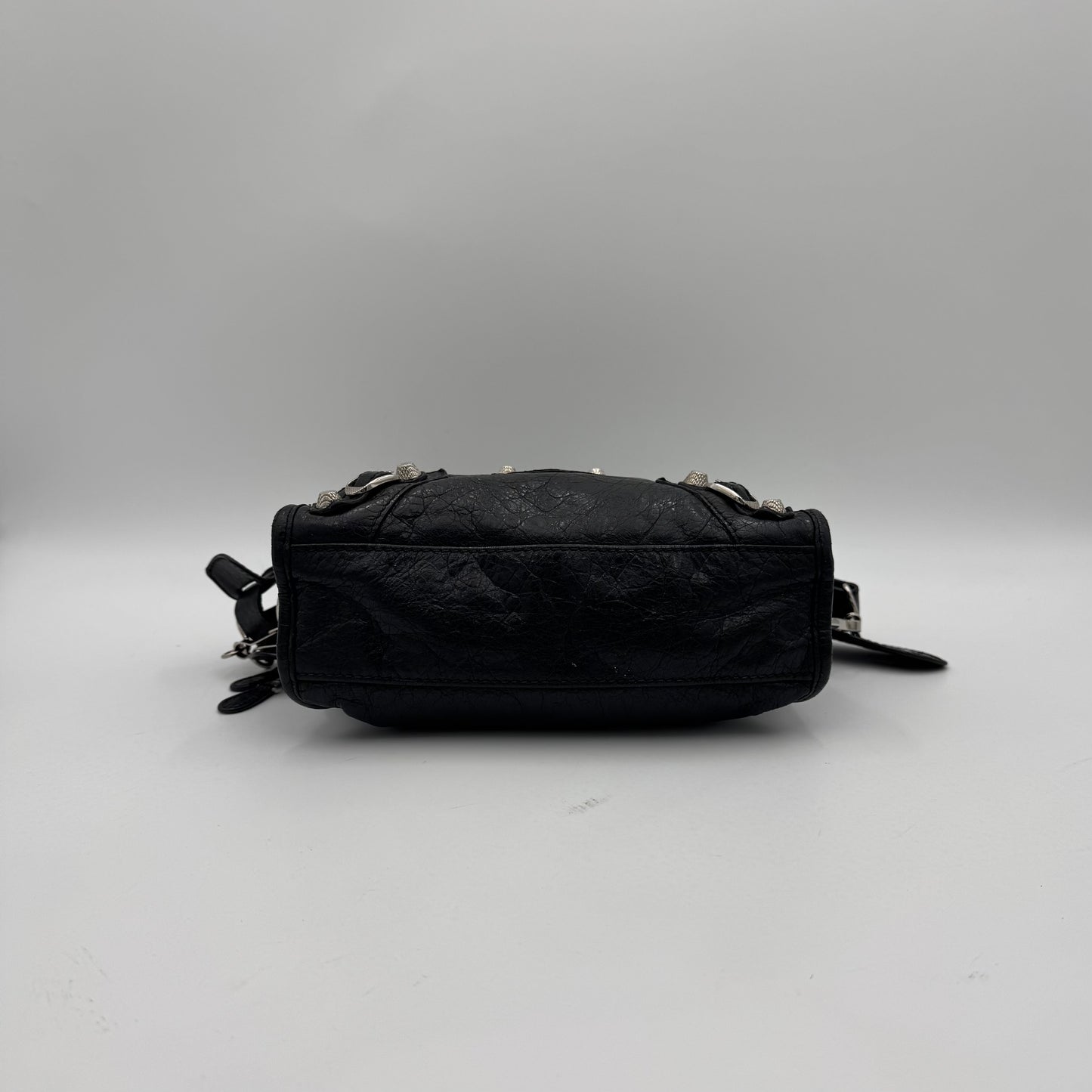 Balenciaga Black Leather Giant 12 Mini City SHW