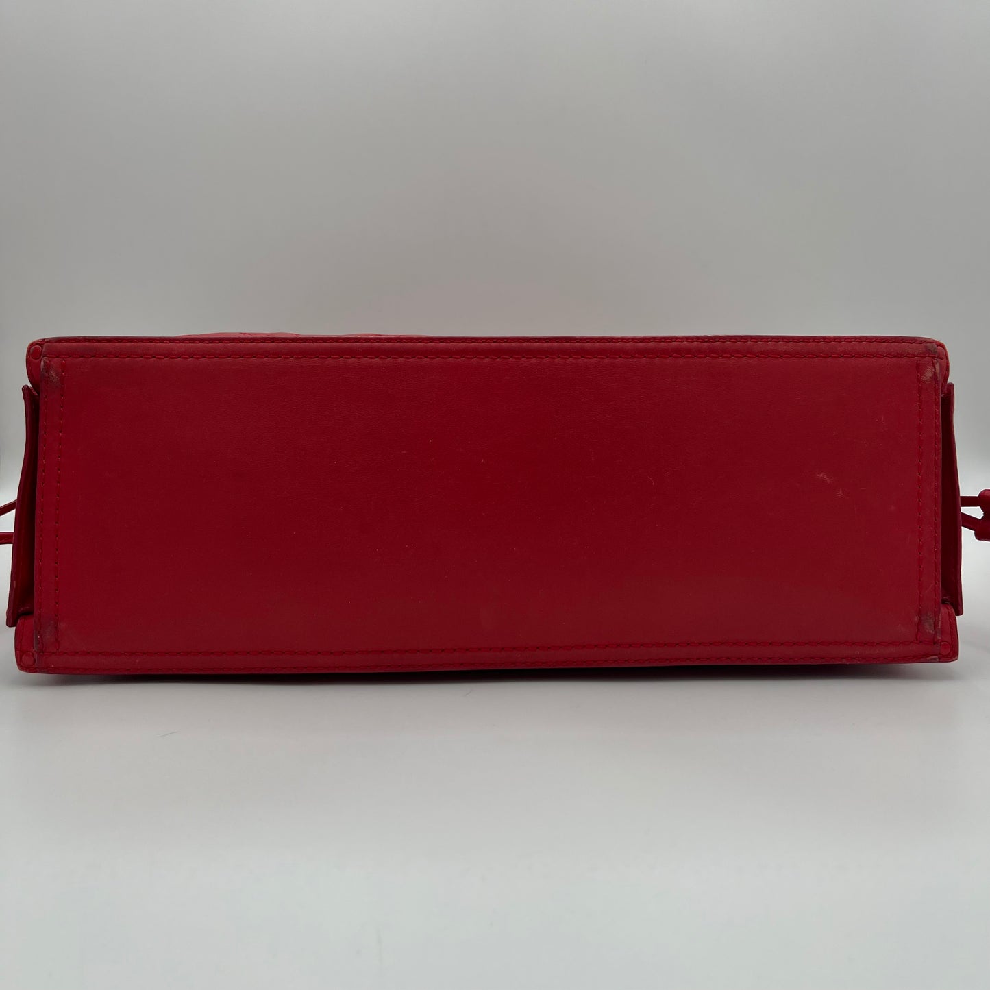 Loewe Red Leather Studded Crown Shopper Tote Shoulder Bag