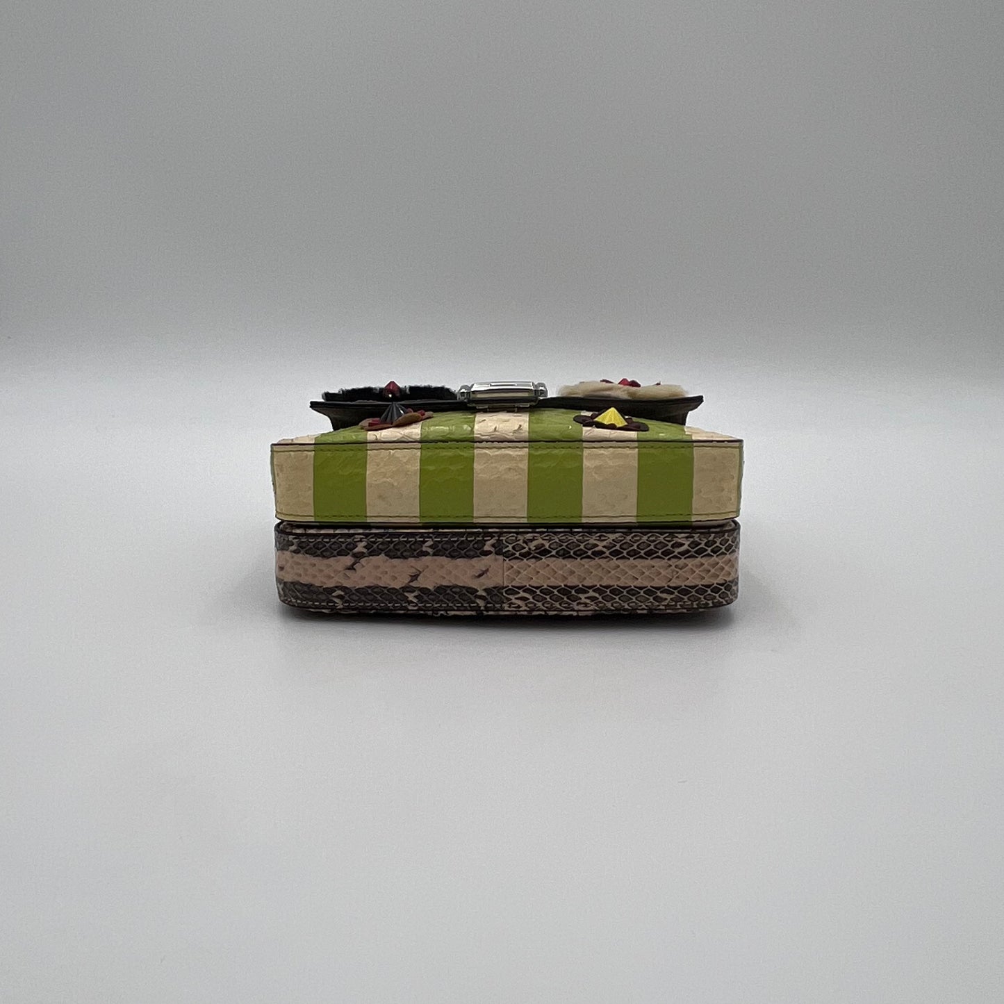 Fendi Flowerland Pythond Double Baguette Crossbody