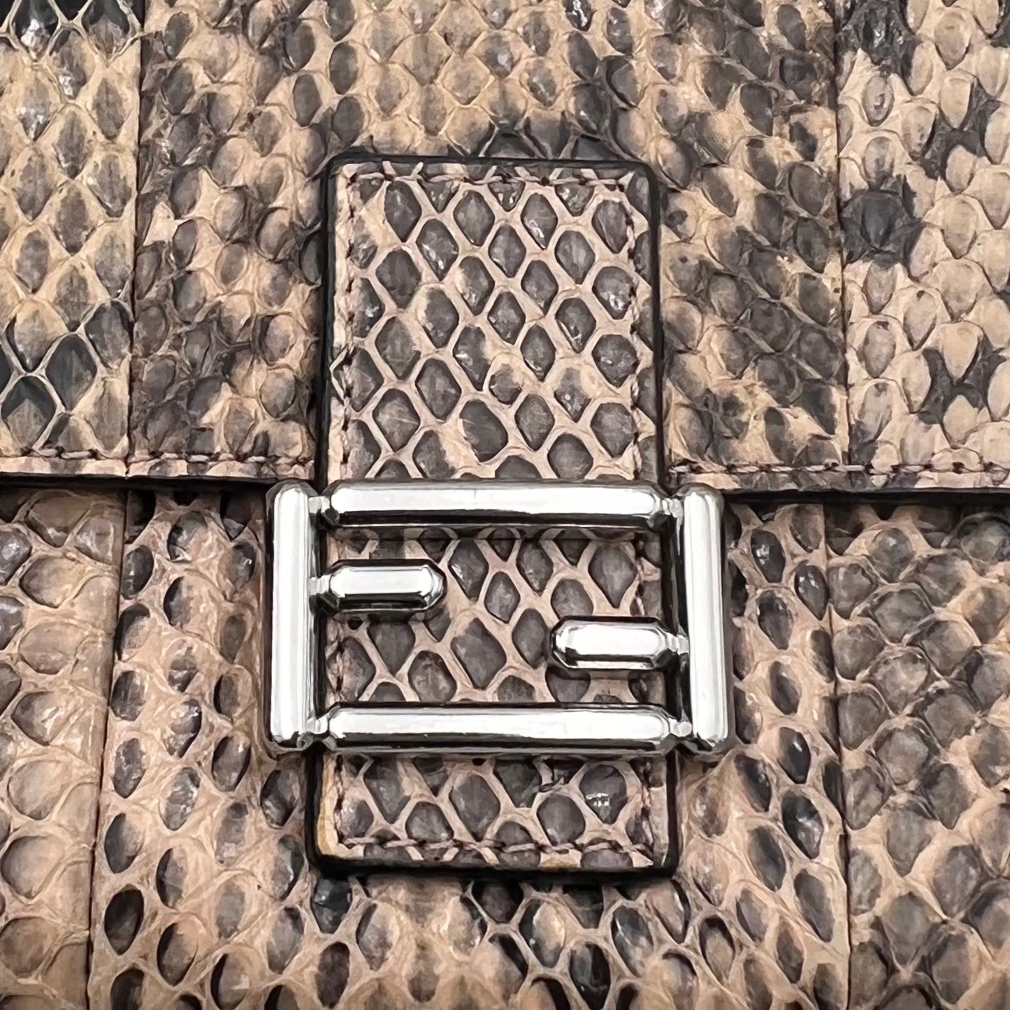 Fendi Flowerland Pythond Double Baguette Crossbody